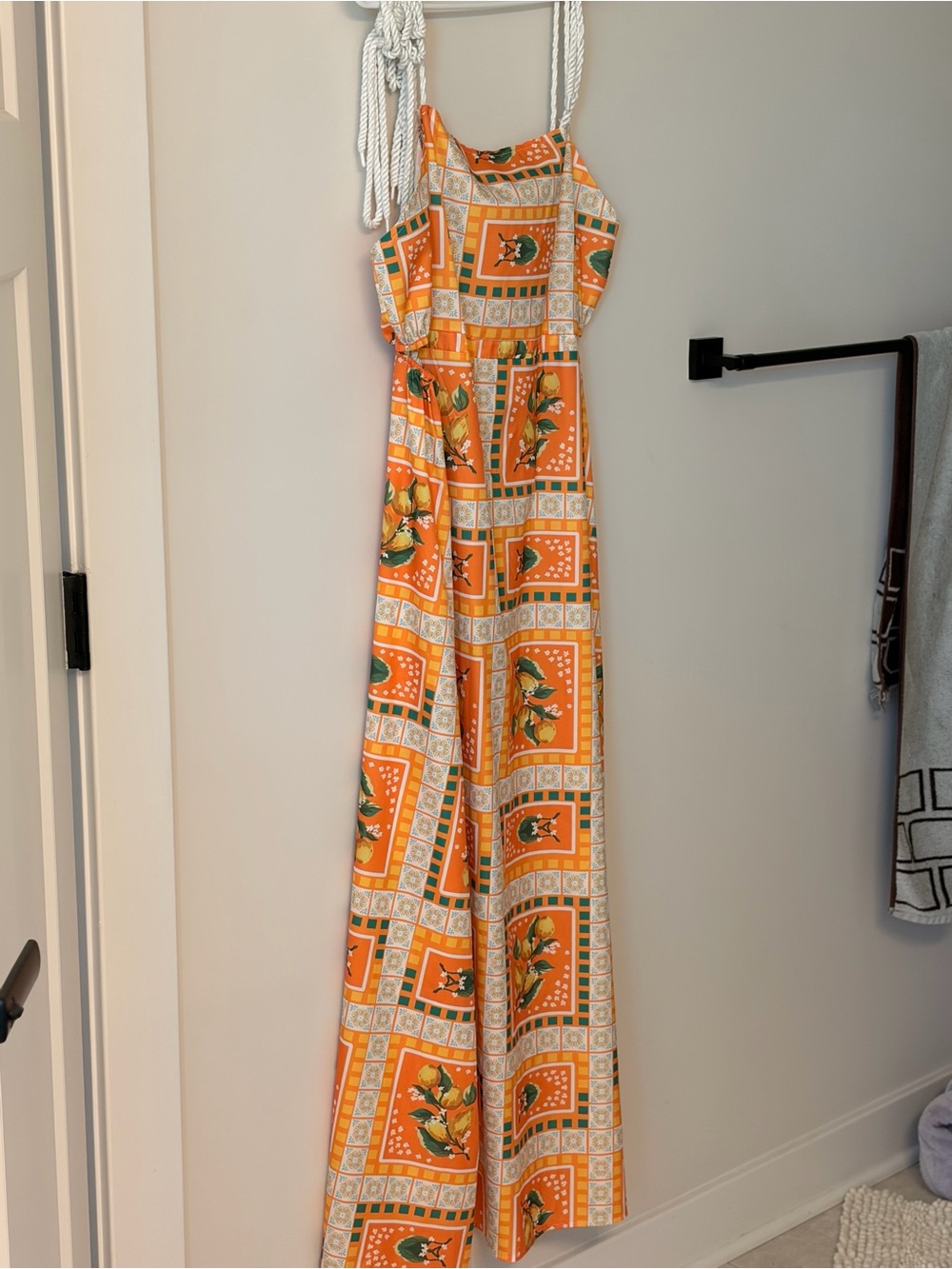 Orange Floral Print Maxi Dress